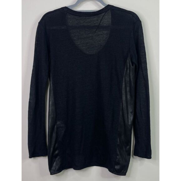 Zara Linen Faux Leather Accent Grunge Goth Witchy Top Women's Size Small - Picture 6 of 7